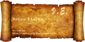 Vetro Etelka névjegykártya